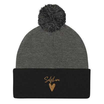 Self Love Pom-Pom Beanie - Women'S Beanie with Embroidery