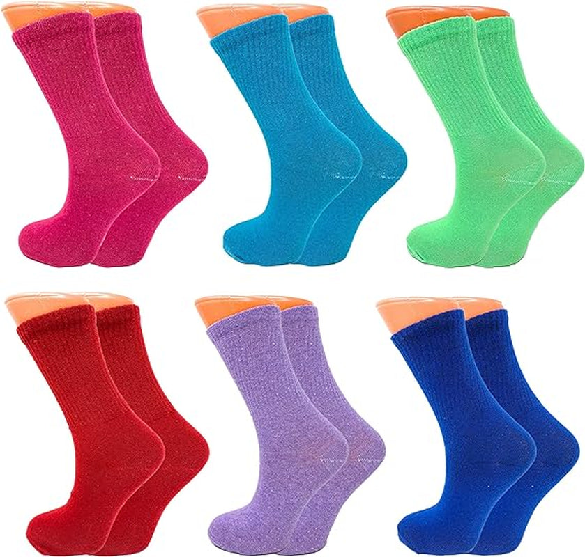 Women'S Tennis Crew Socks – Extra Thin & Breathable – 6 Pairs – 85% Cotton