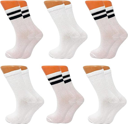 Women'S Tennis Crew Socks – Extra Thin & Breathable – 6 Pairs – 85% Cotton